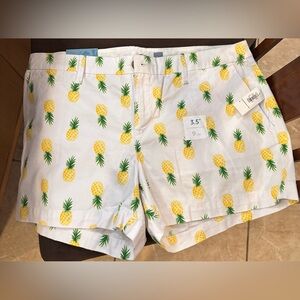 Pineapple Print Women's Shorts Old Navy NWT SZ 6